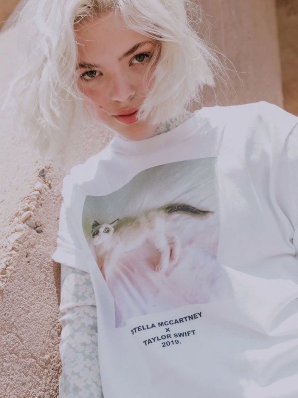 Taylor Swift X Stella McCartney Limited-Edition Lover Era Cat Photo Tee, Size S